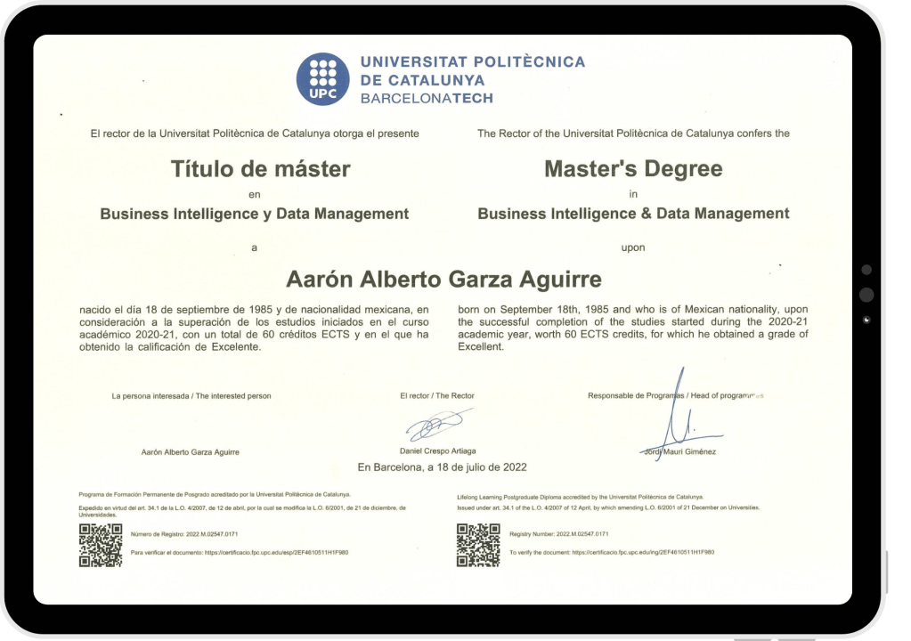 Masters Degree Diploma